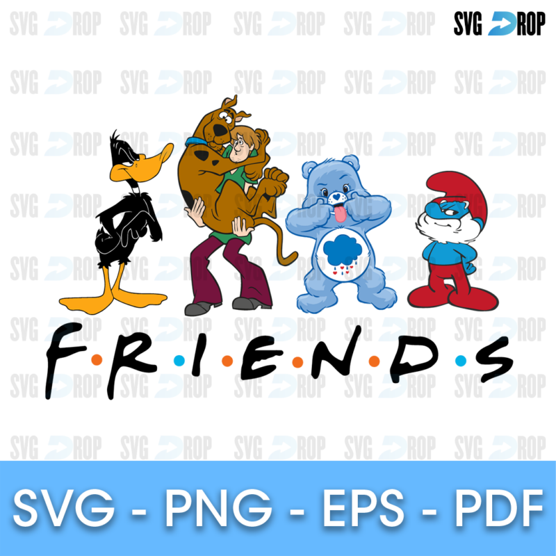 80's Cartoon Friends Logo SVG