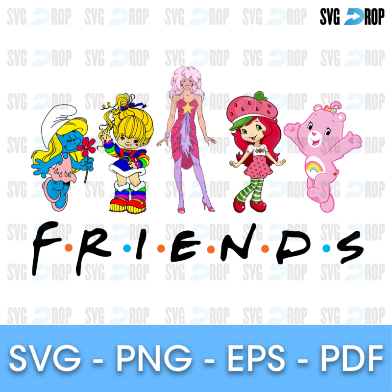 80’s Cartoon Friends Logo SVG