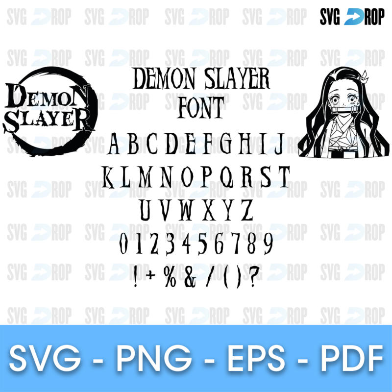 Demon Slayer Font SVG