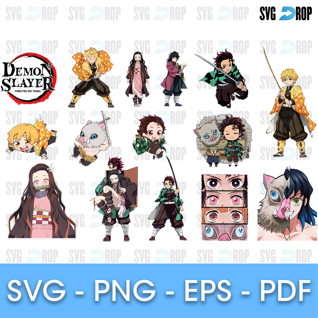 Demon Slayer Full Color Characters Bundle SVG
