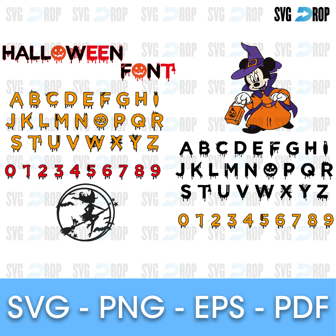 Halloween Font Minnie Witch Alphabet SVG
