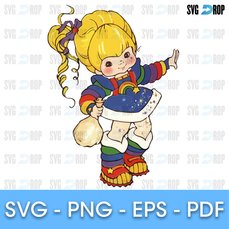 Rainbow Brite Waving Girl Logo SVG
