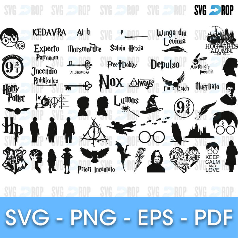 Harry Potter Spells and Platform Bundle SVG