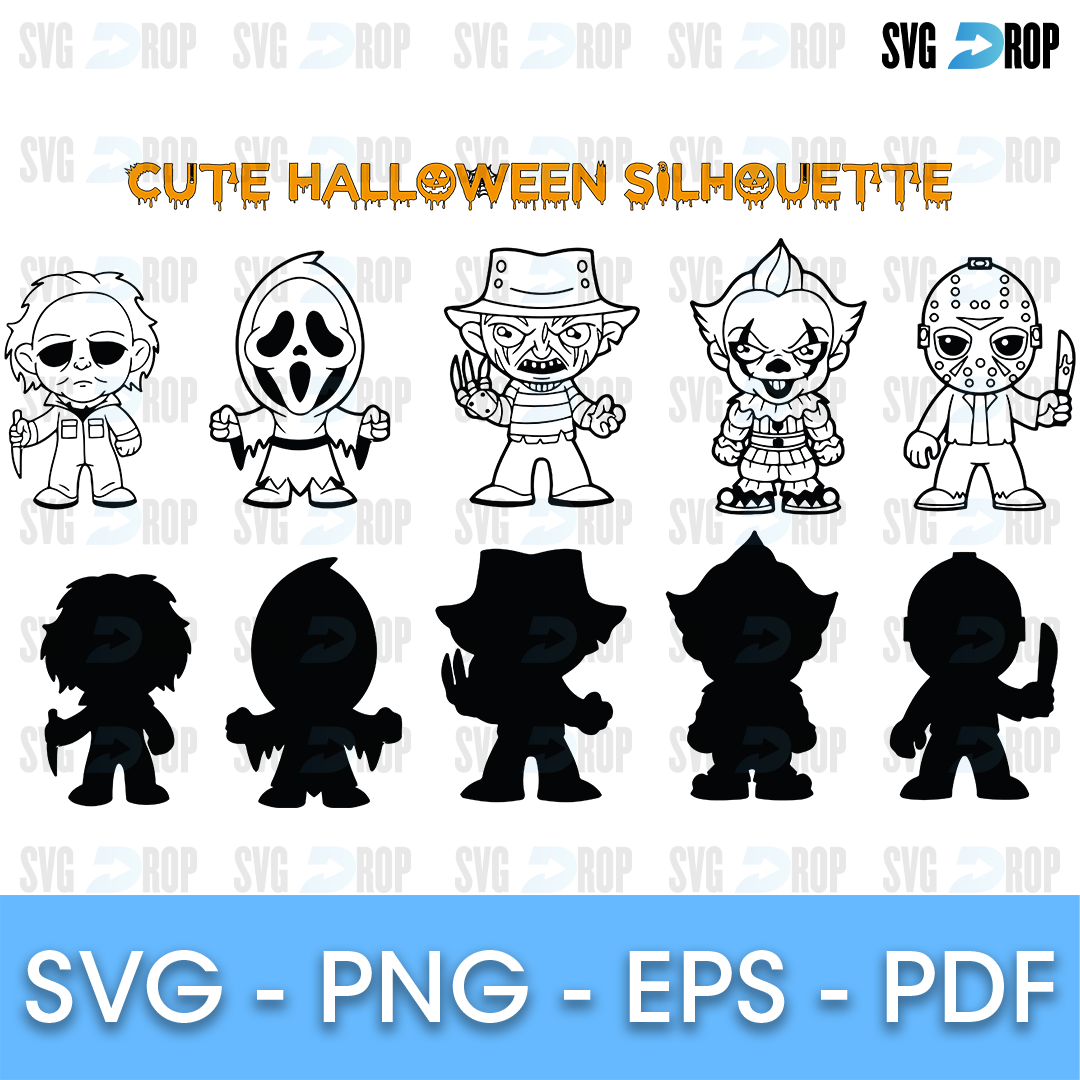 Halloween Horror Silhouettes Bundle SVG