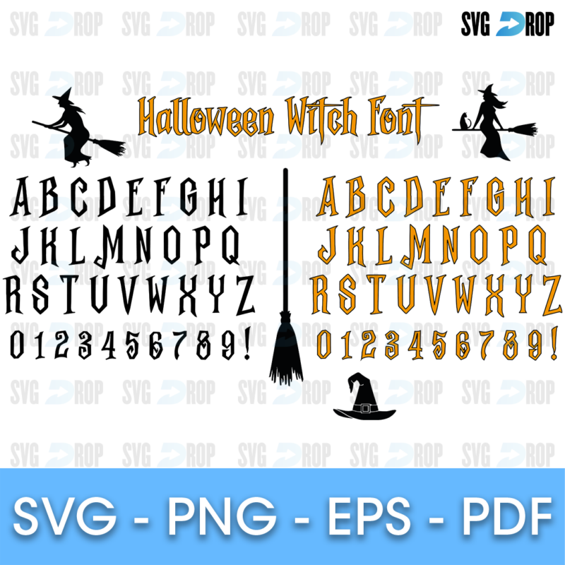 Halloween Witch Font SVG