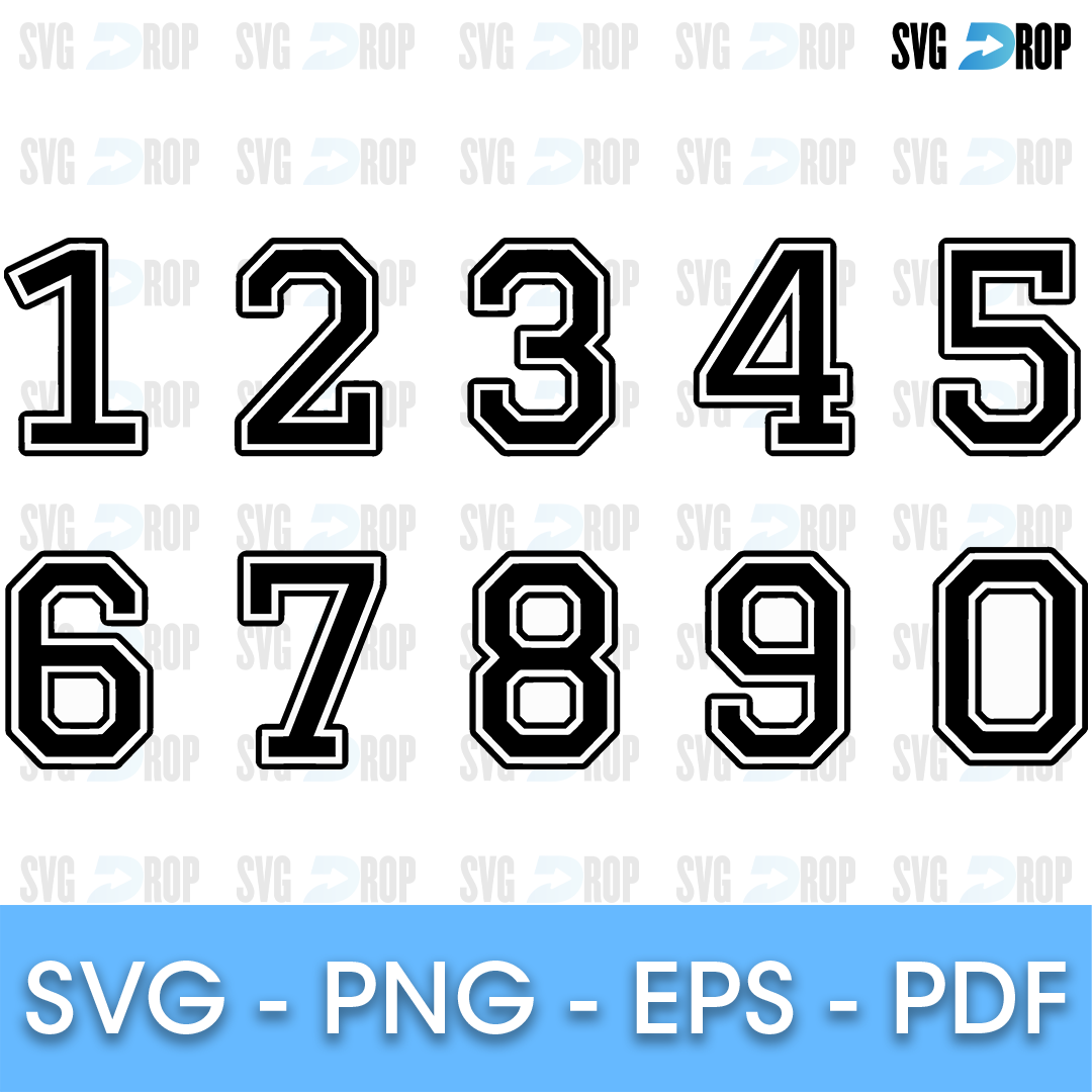 Jersey Letters SVG Jersey Font SVG Jersey Numbers SVG 