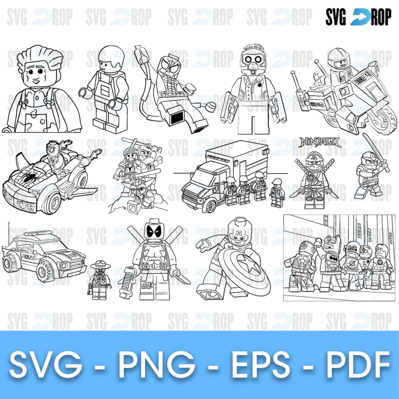 Lego Coloring Page SVG