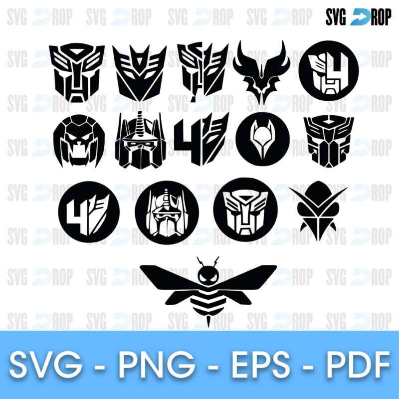 Transformers Autobot and Decepticon Icons Bundle SVG