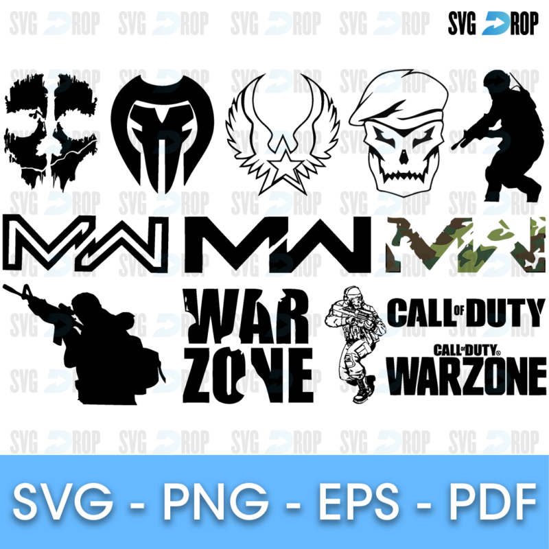 Call Of Duty Warzone MW Logos and Soldiers Bundle SVG
