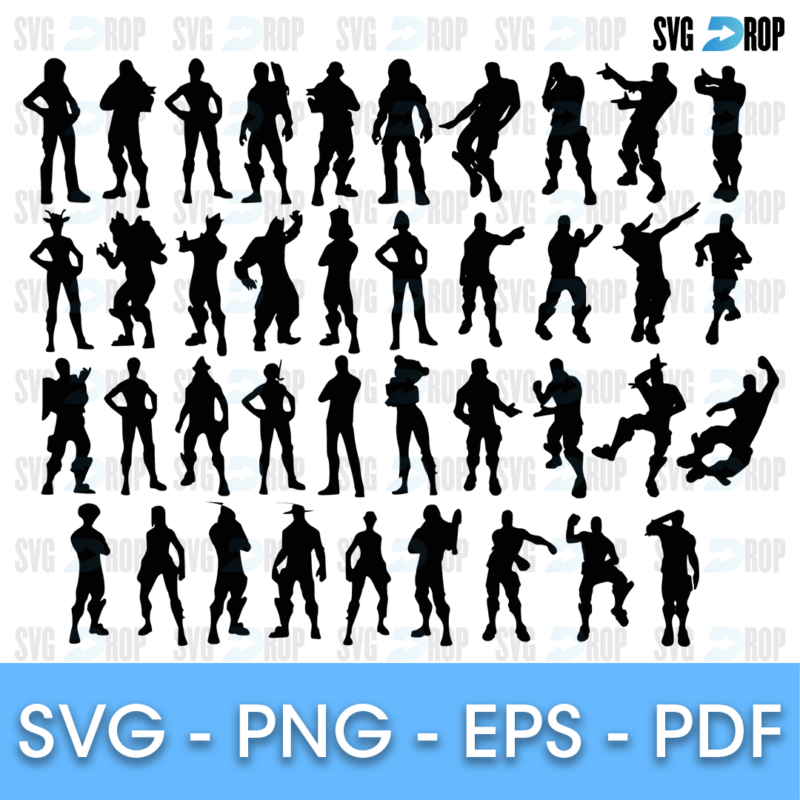 Fortnite Character Silhouettes Bundle SVG