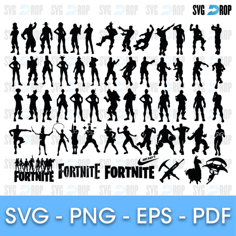 Fortnite Dance Emotes Silhouettes Bundle SVG