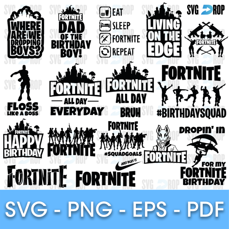 Fortnite Birthday Squad and Floss Bundle SVG