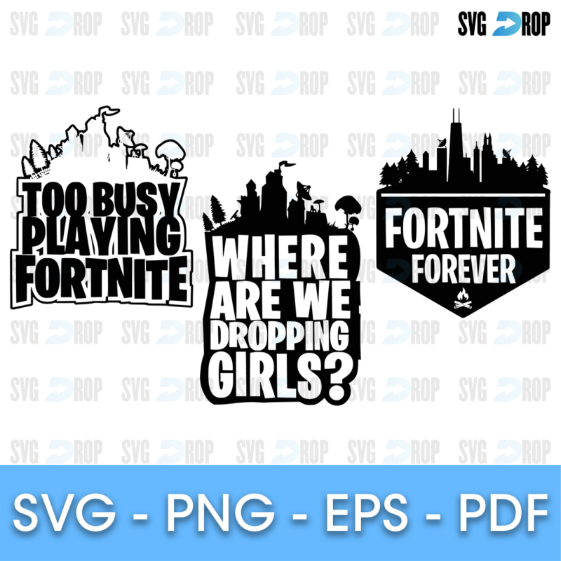 Fortnite Where Are We Dropping Girls Bundle SVG