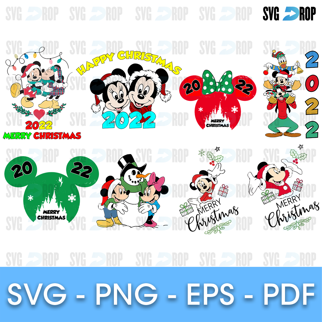 Christmas Mickey and Minnie 2022 Bundle SVG