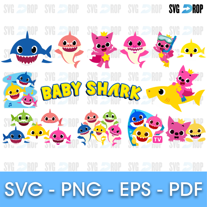 Baby Shark Pinkfong Characters Bundle SVG