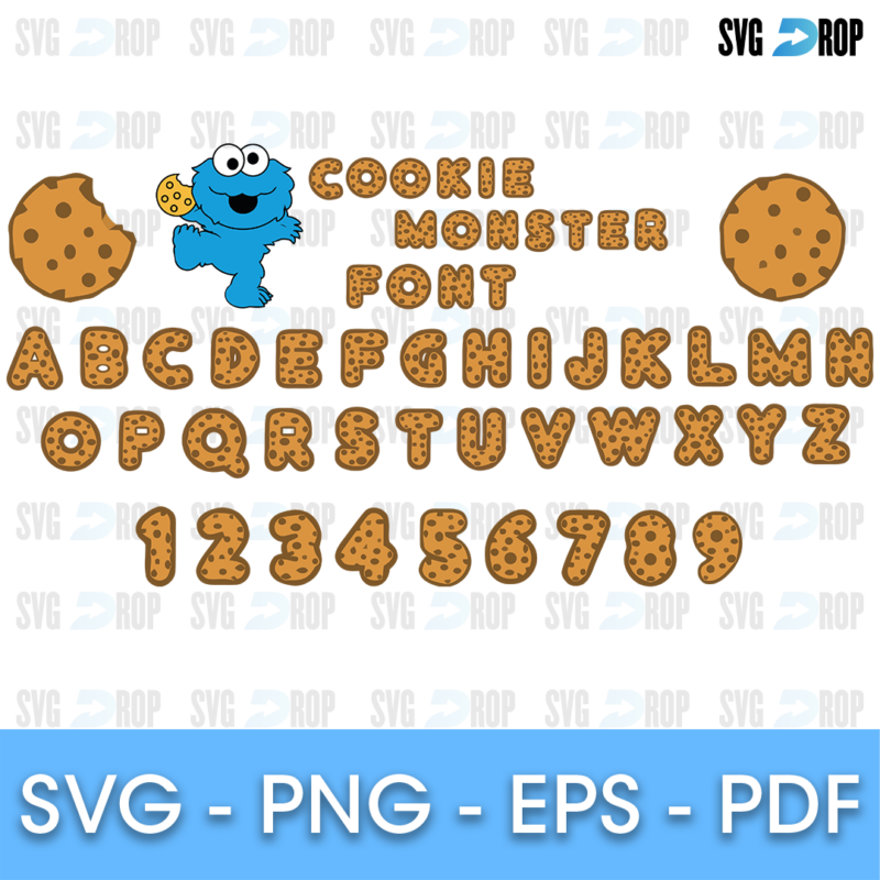 Cookie Monster Font SVG