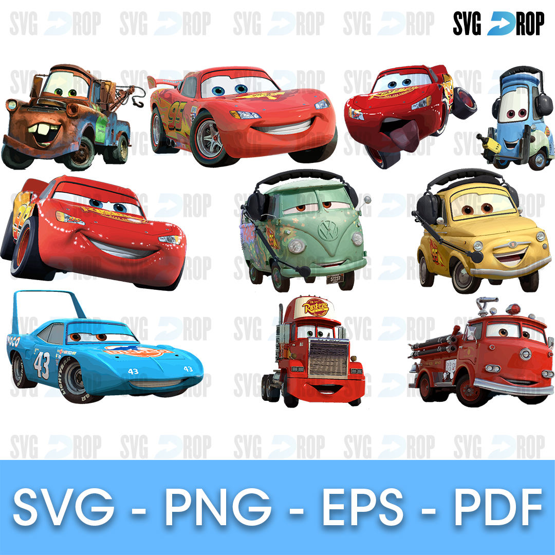 Cars Mater and Lightning McQueen Bundle SVG