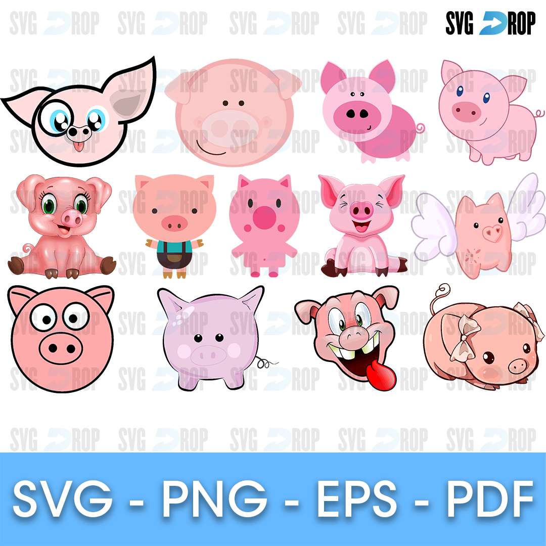 Cute Pig Bundle SVG