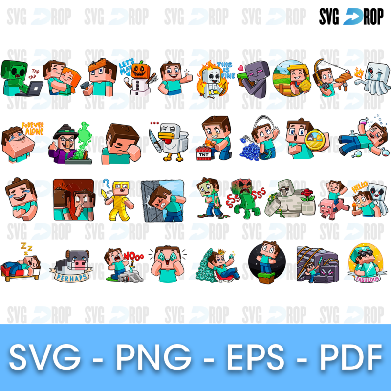 Minecraft Sticker Bundle SVG