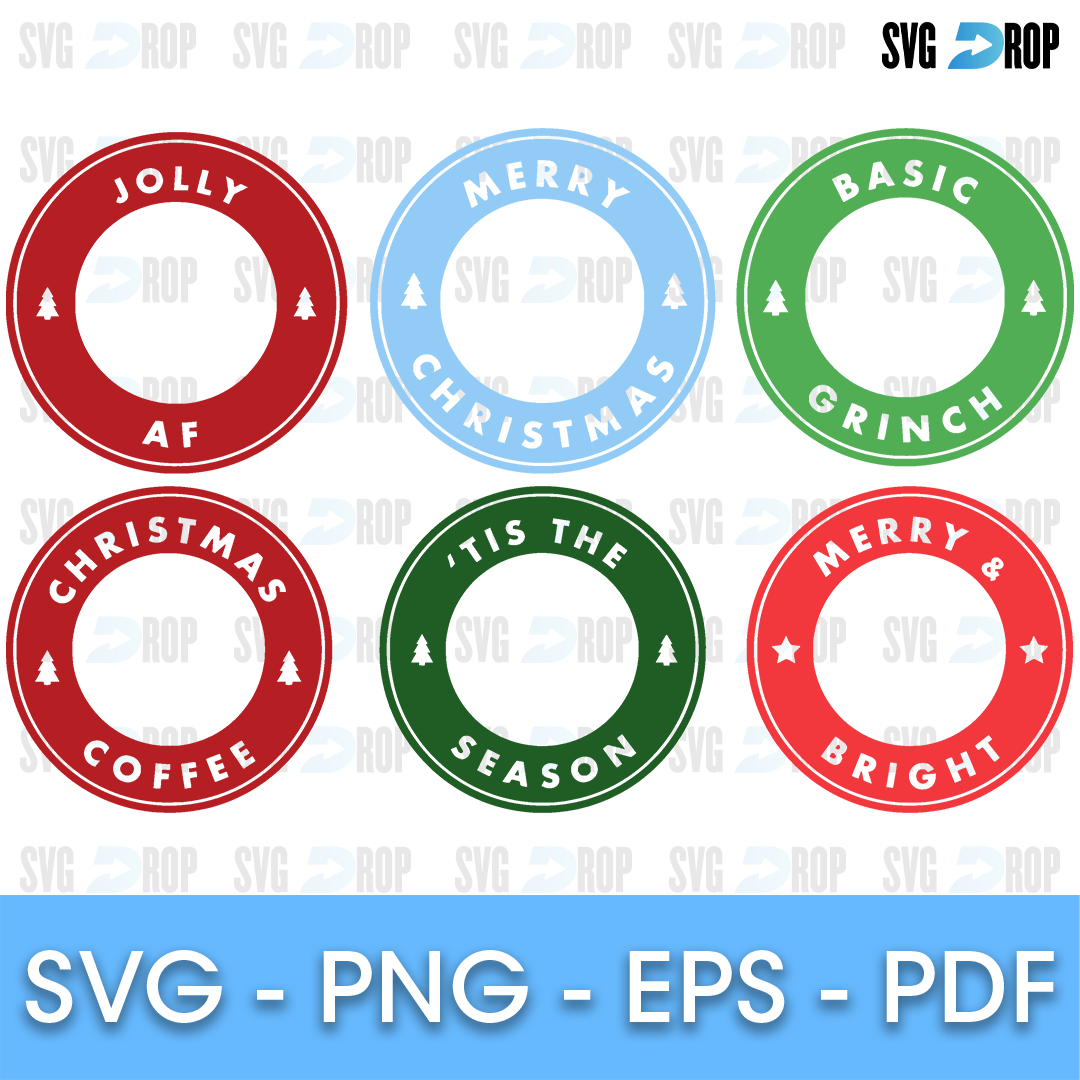 Starbucks Logo Christmas Rings Bundle SVG