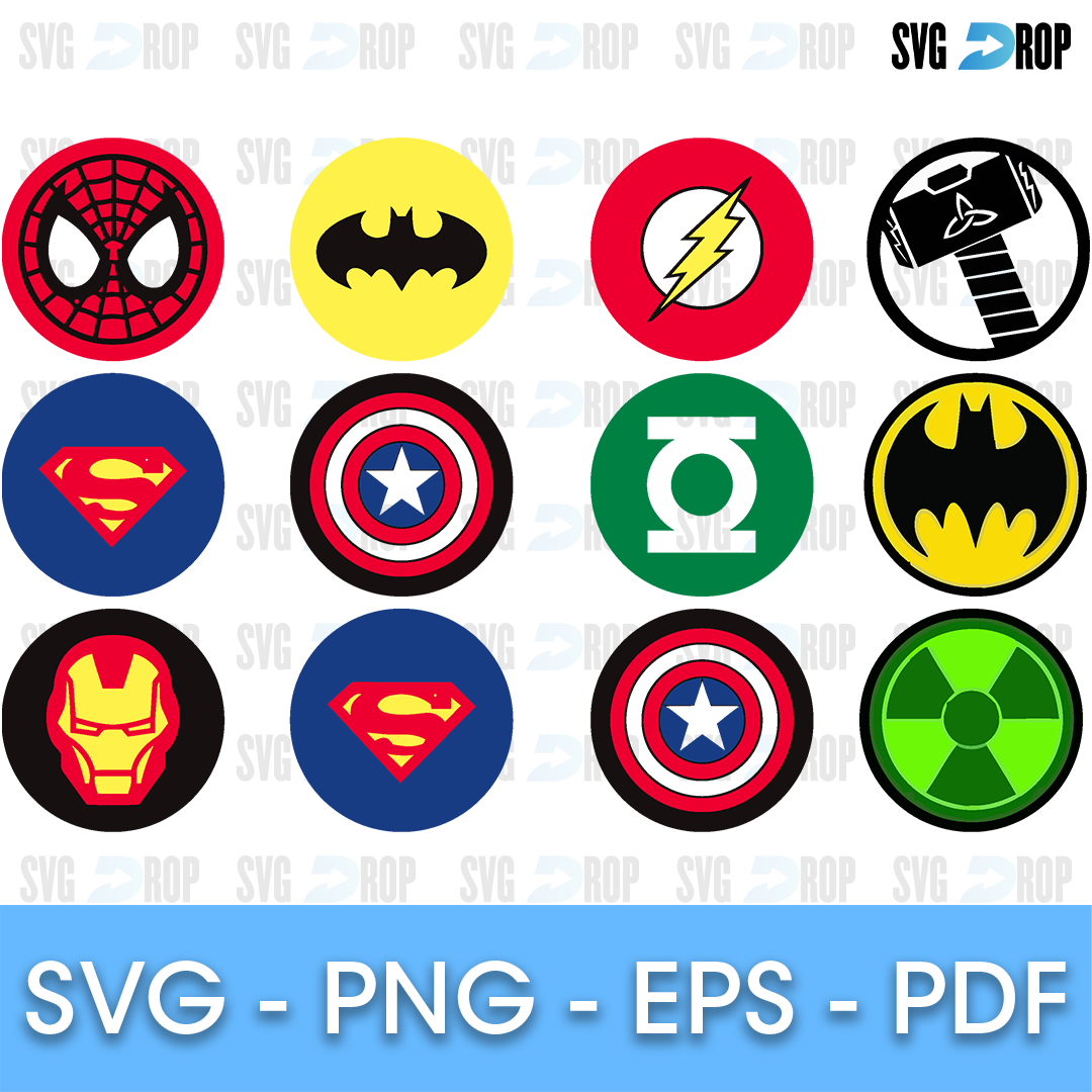 Bundle Superheroes SVG Clipart Superhero logo Superheroes