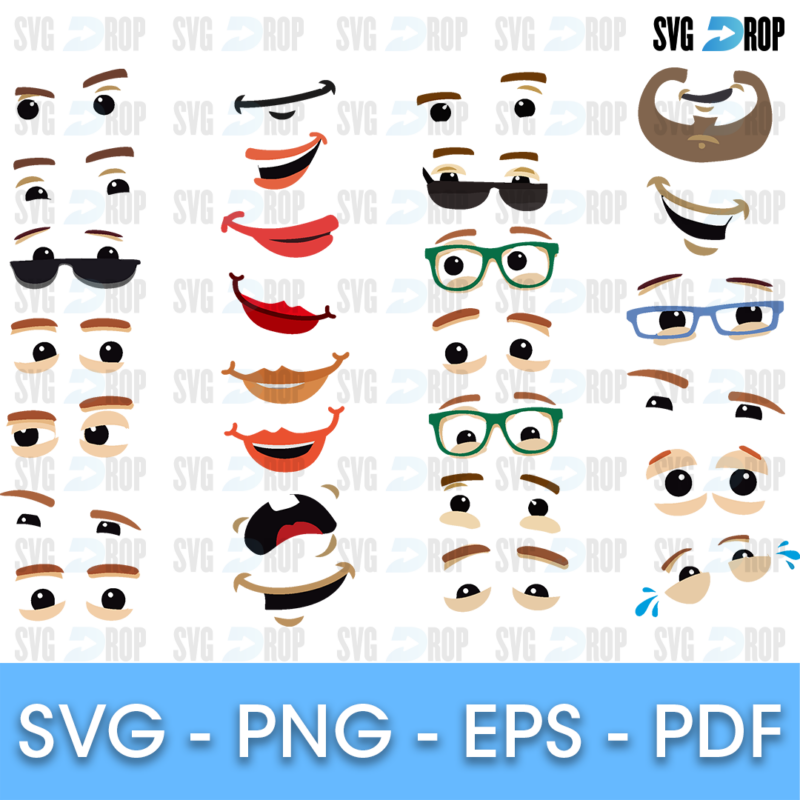 Cartoon Face Bundle SVG