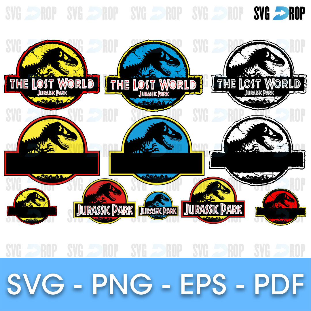 Jurassic Park The Lost World Logos Bundle SVG