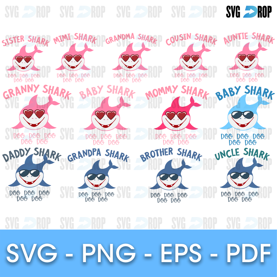 Shark Family Bundle SVG