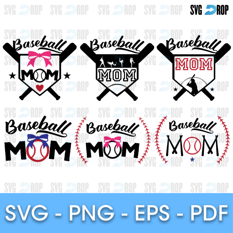 Baseball Mom Designs Bundle SVG