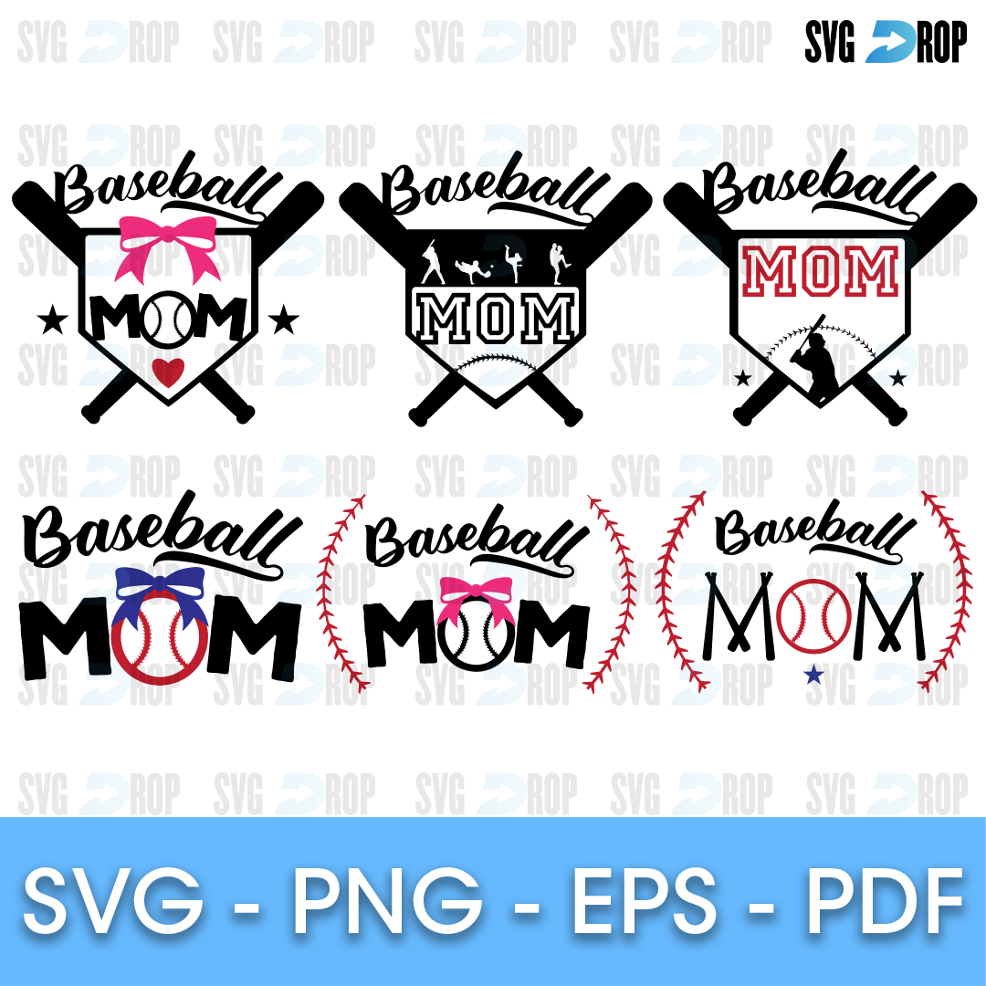 Baseball Mom Designs Bundle SVG
