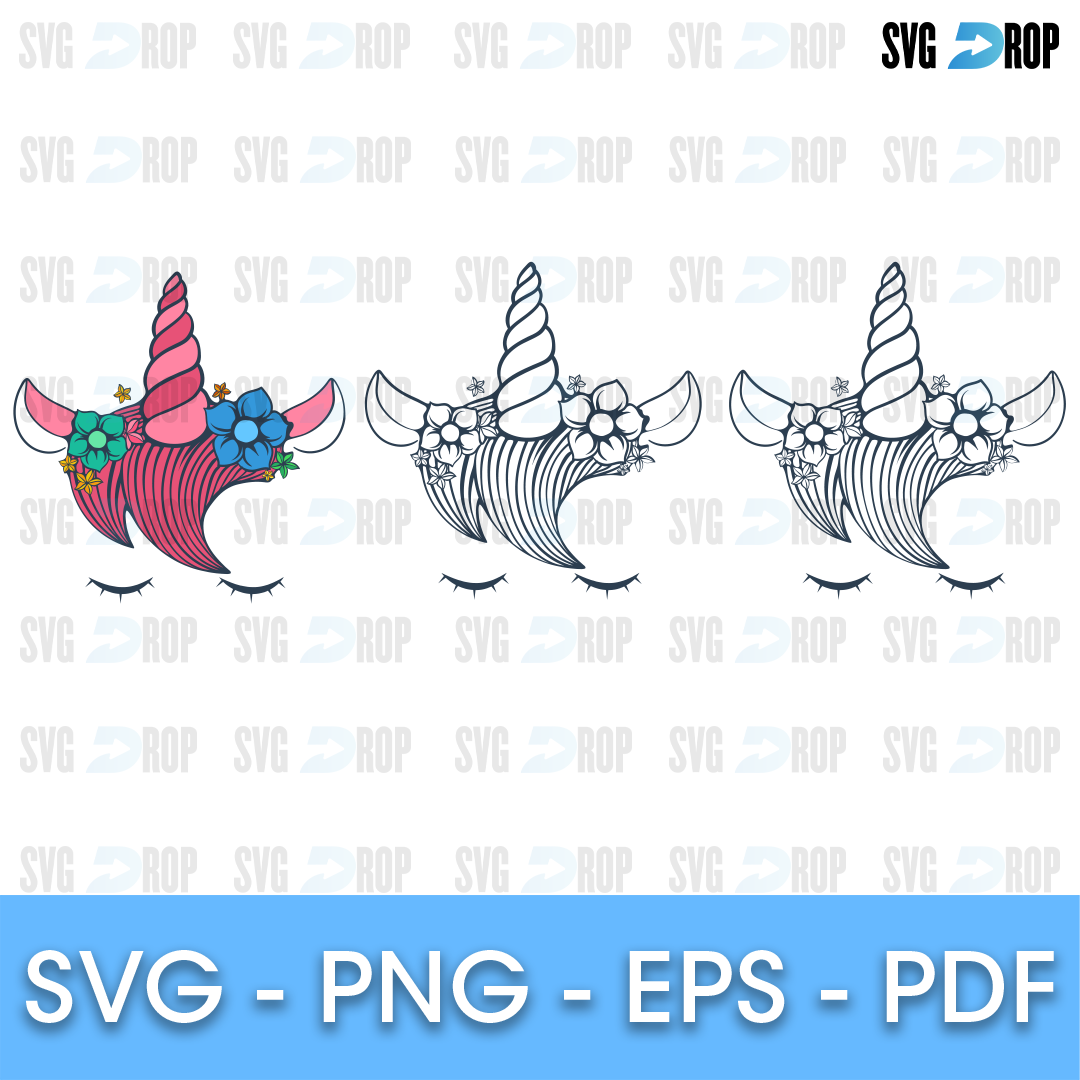Unicorn Face Bundle SVG