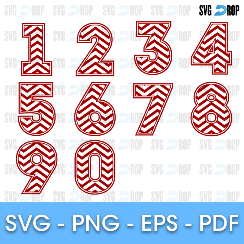 Chevron Numbers Bundle SVG