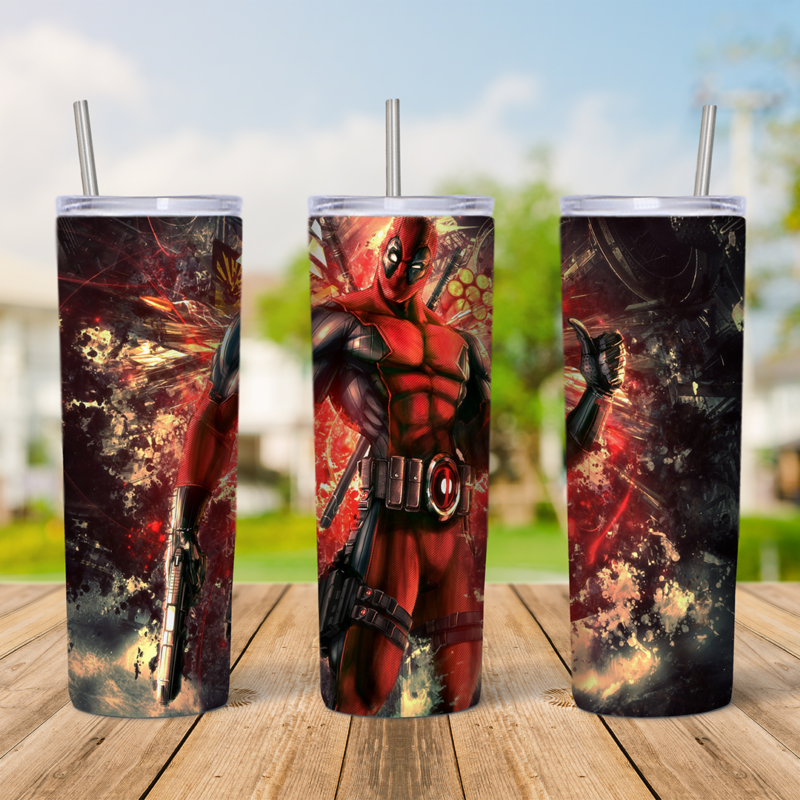 20 Oz Deadpool Tumbler Cup Design