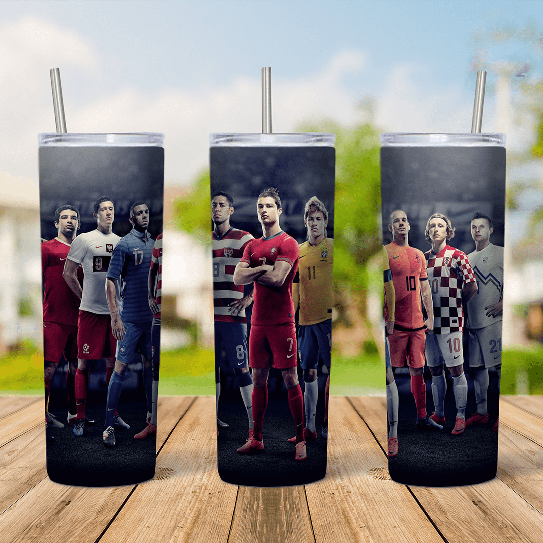 20 Oz Football Players Lineup Tumbler Cup Design