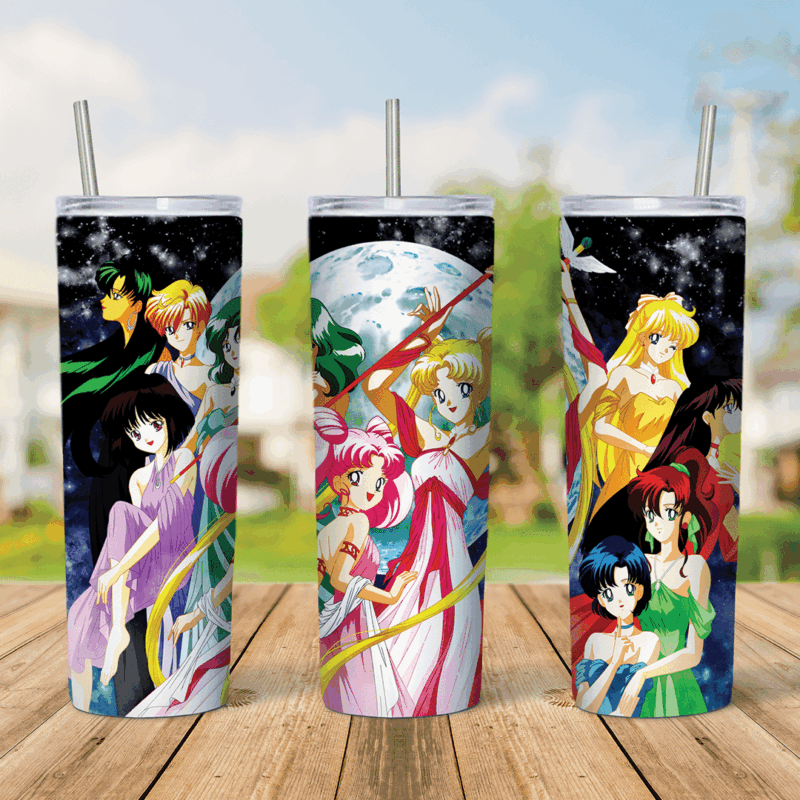 20 Oz Sailor Moon Tumbler Cup Design