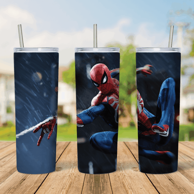 20 Oz Spiderman Tumbler Cup Design
