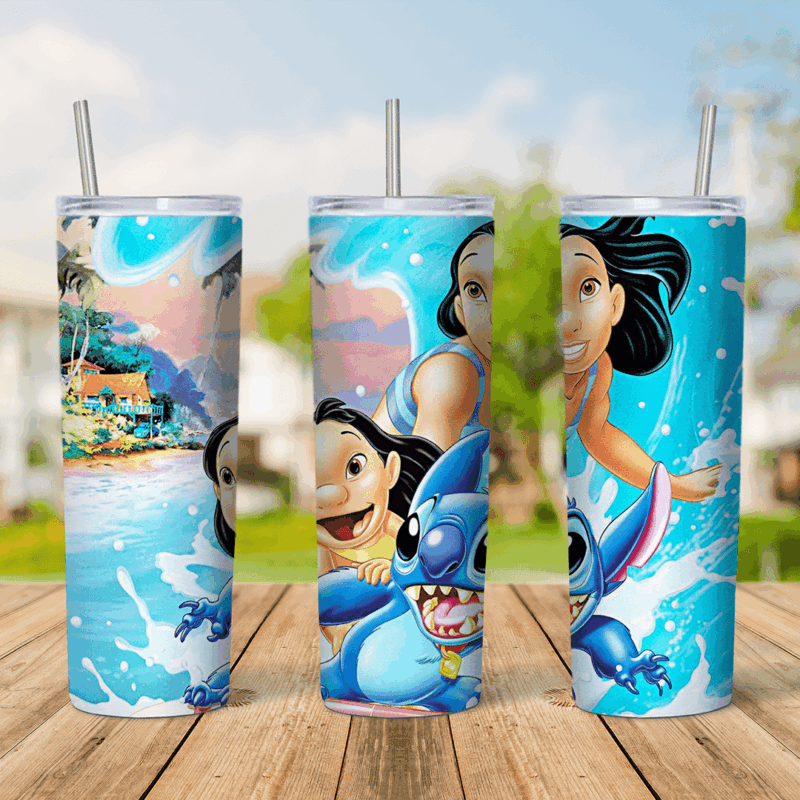 20 Oz Lilo and Stitch Tumbler Cup Design