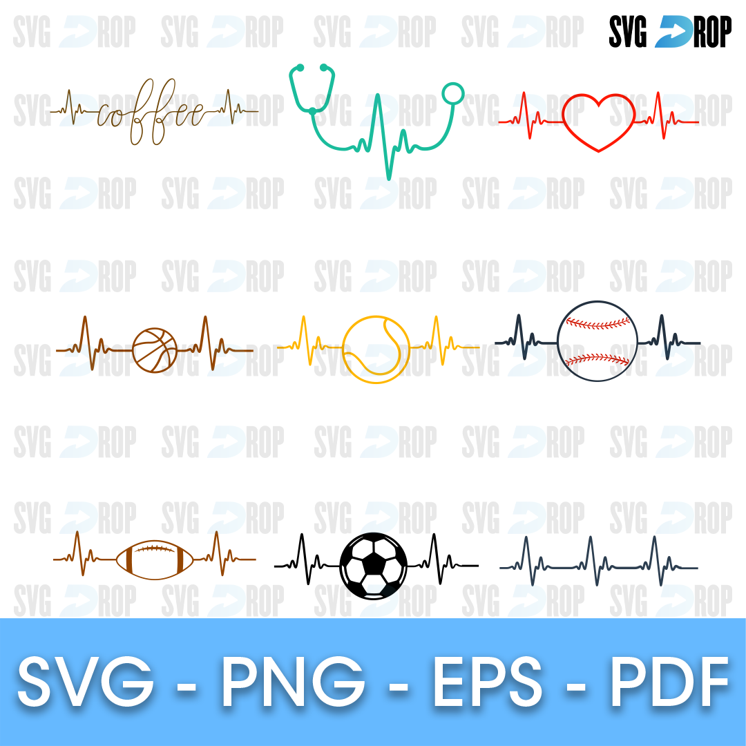 Heartbeat SVG bundle