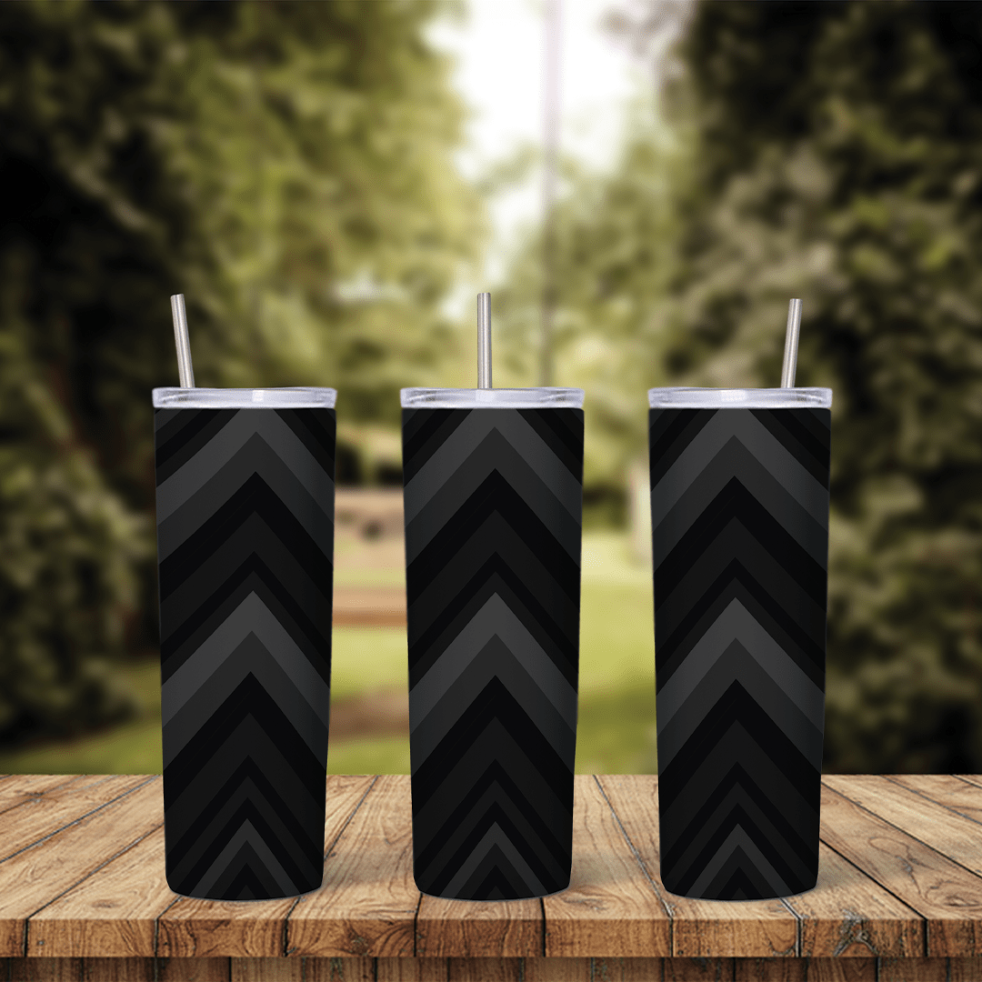 20 Oz Black Chevron Tumbler Cup Design