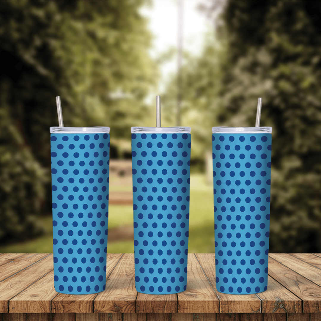 20 Oz Blue Dot Tumbler Cup Design