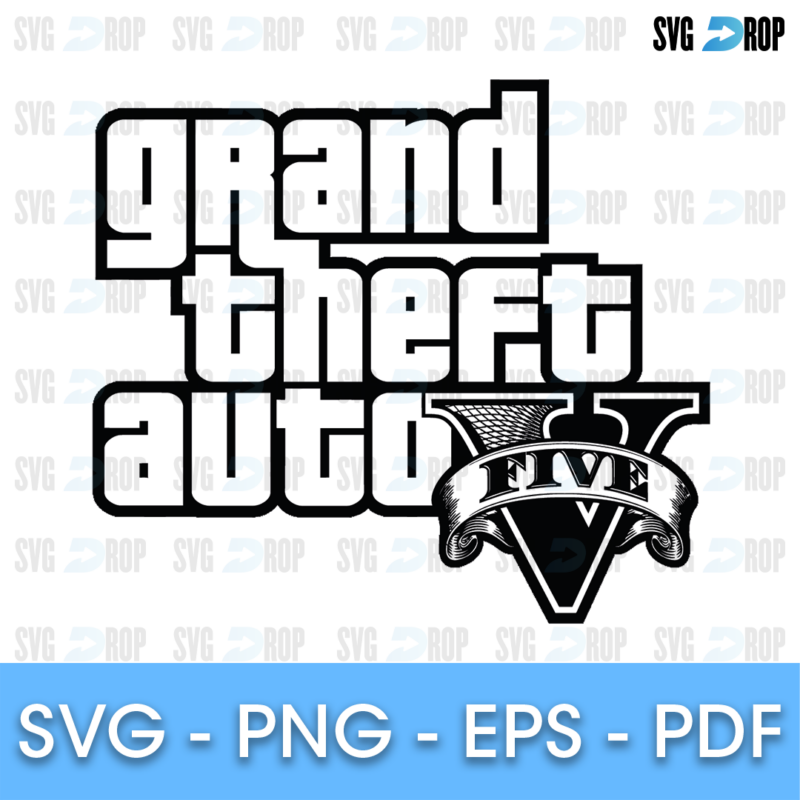 GTA 5 Grand Theft Auto V Full Logo SVG