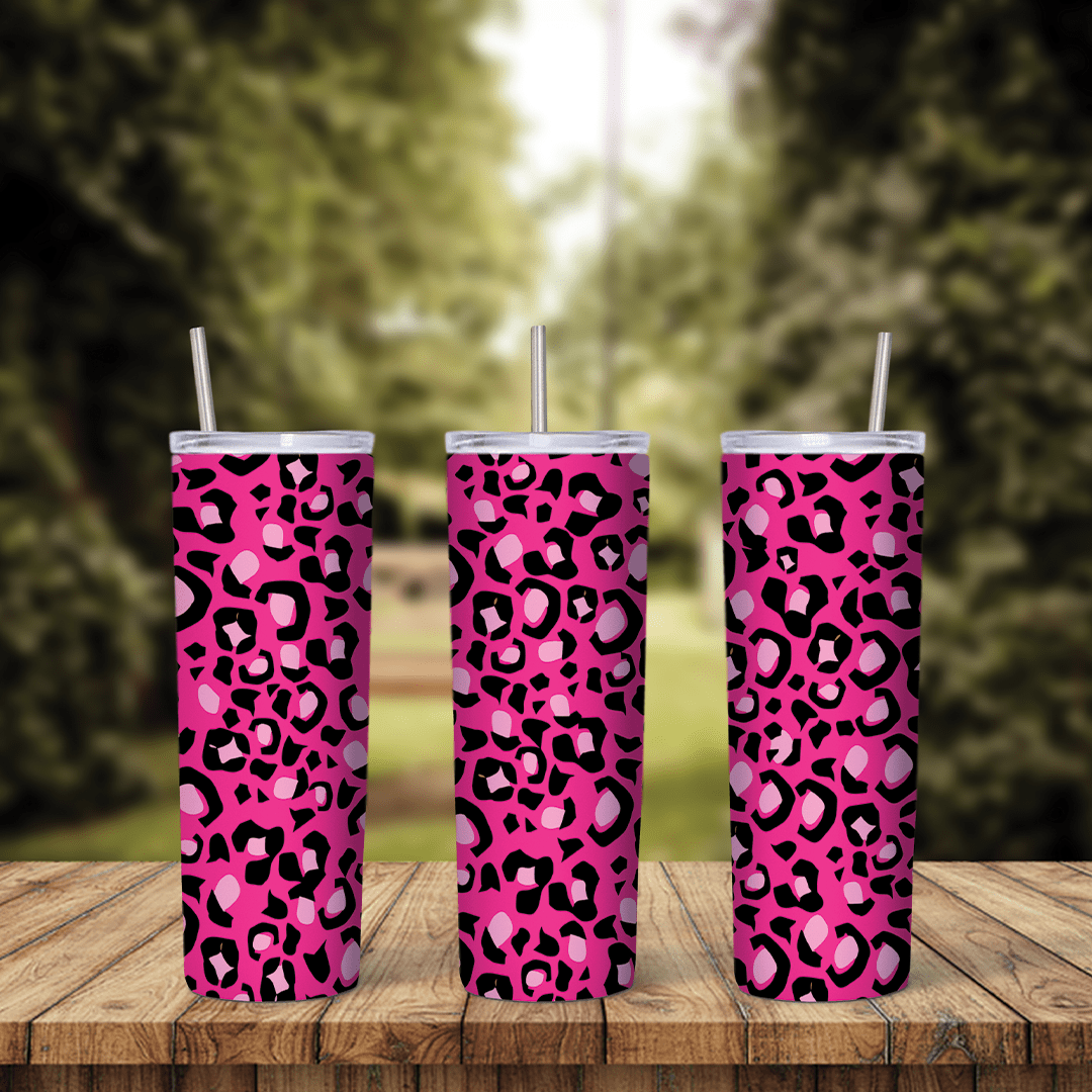 Pink Leopard 20 oz tumbler sublimation wrap