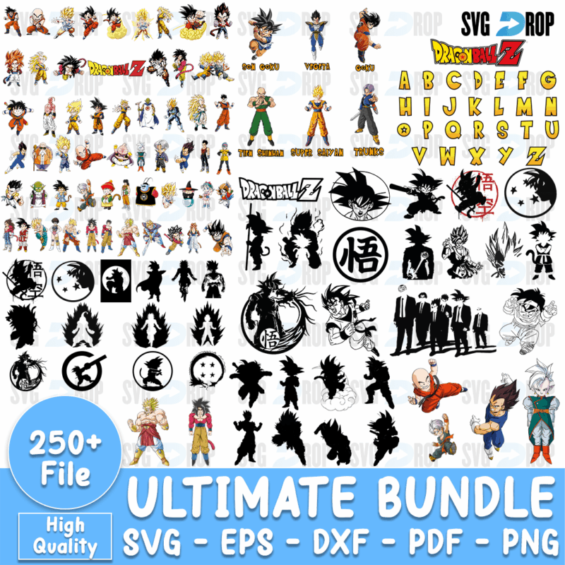 Ultimate 250+ Dragon Ball Z Bundle SVG