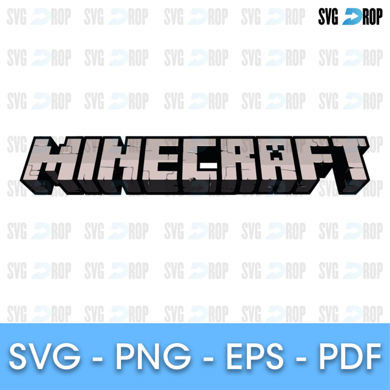 Minecraft Stone 3D Logo SVG