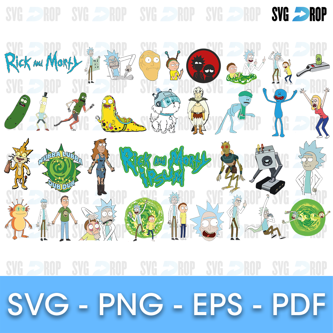 Rick and Morty Pickle Rick and Meeseeks Bundle SVG