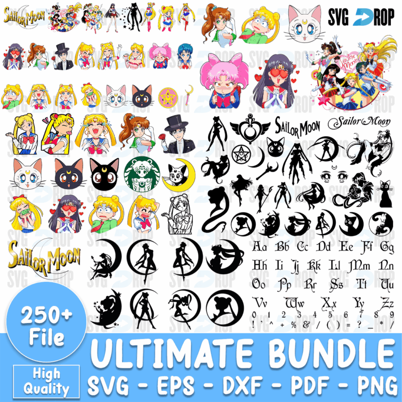 Ultimate 250+ Sailor Moon Bundle SVG