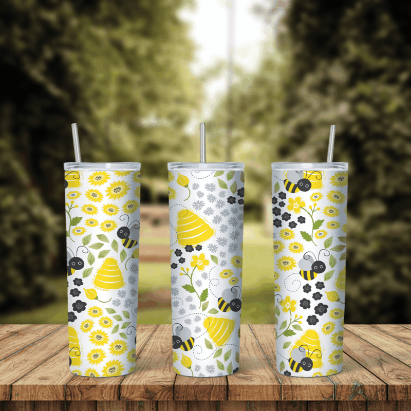 Bee 20 oz tumbler sublimation wrap