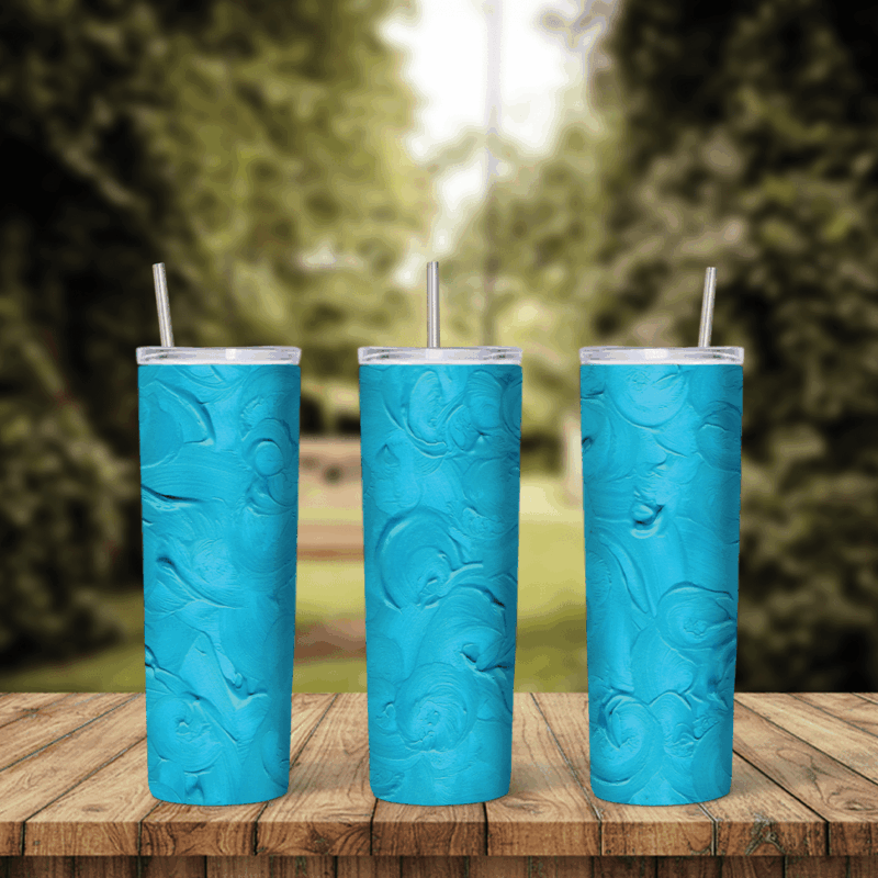 Blue Paint 20 oz tumbler sublimation wrap