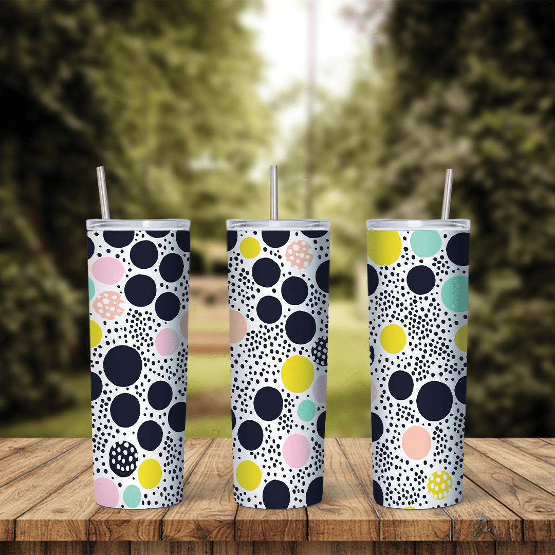 20 Oz Colorful Dot Tumbler Cup Design