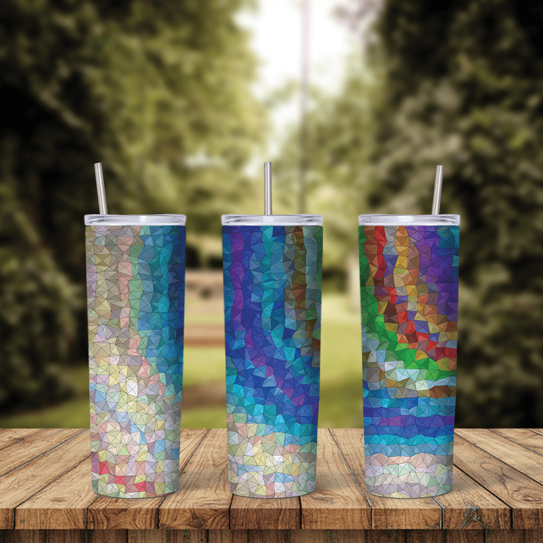 20 Oz Colorful Geometry Tumbler Cup Design